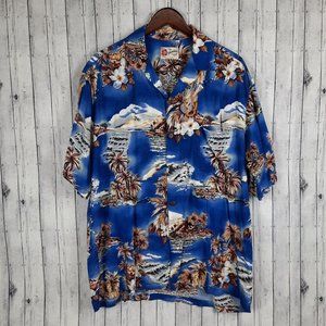 Vintage Hilo Hattie Hawaiian Shirt Men's Large Made In Hawaii